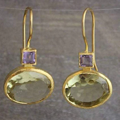 Vintage Green Gold Earrings | Nooklyst