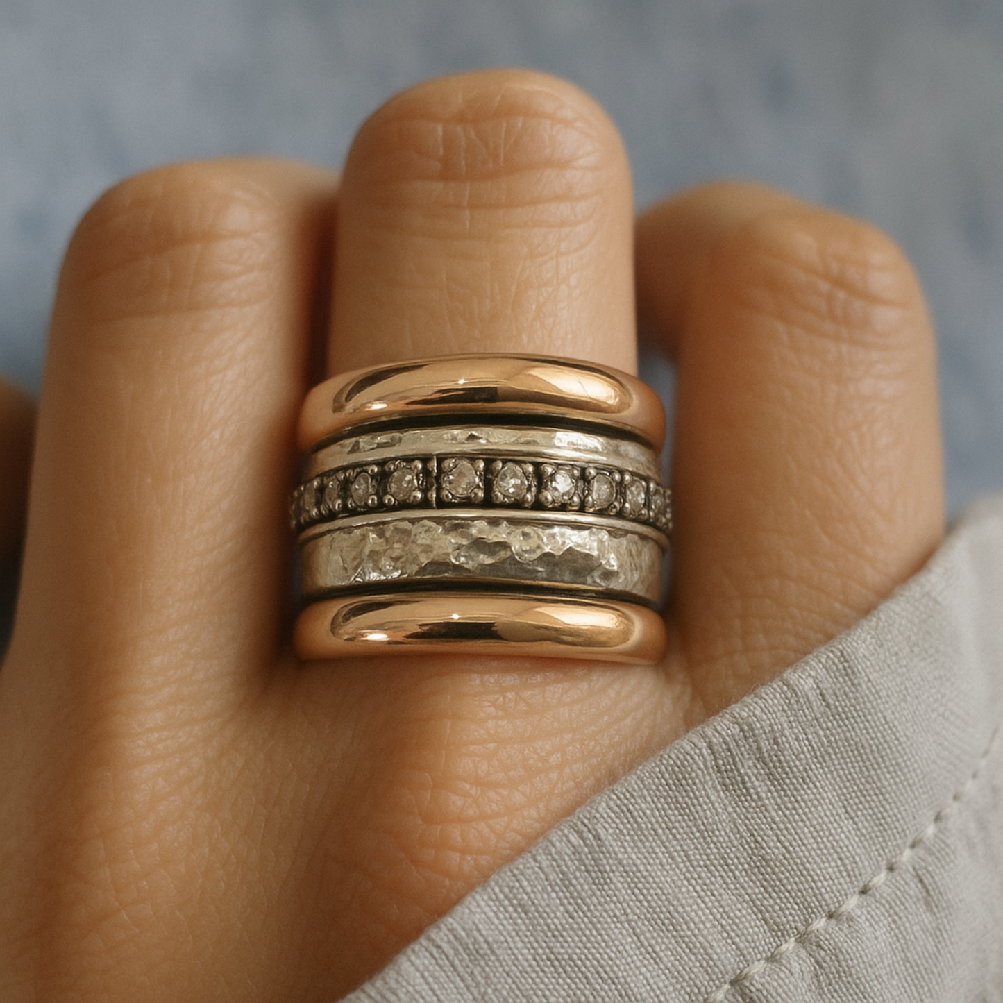 Thick Vintage Ring In Gold And Silver | Nooklyst