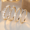 14k Golden Zirconia Stacking Rings | Nooklyst