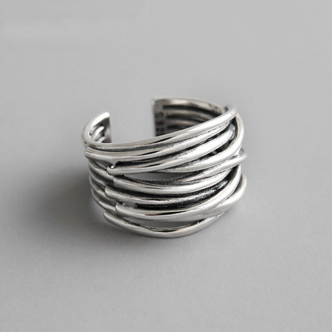 Adjustable Layered 925 Sterling Silver Ring | Nooklyst
