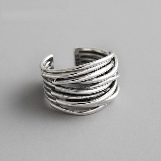 Adjustable Layered 925 Sterling Silver Ring | Nooklyst