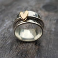 Golden Heart Silver Ring | Nooklyst