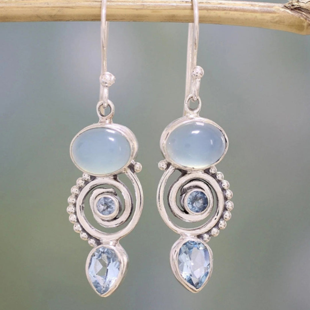 Exclusive Vintage Silver Moonstone Earrings | Nooklyst