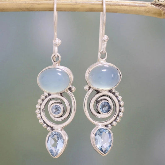 Exclusive Vintage Silver Moonstone Earrings | Nooklyst