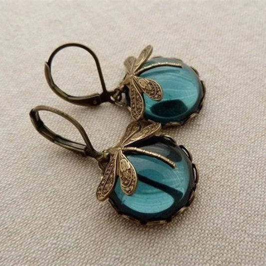 Antique Gold Dragonfly Earrings | Nooklyst