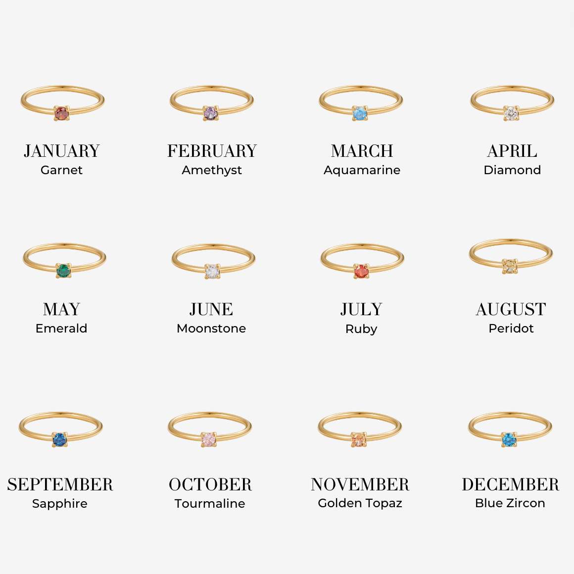 Unique Birthstone Rings | Nooklyst