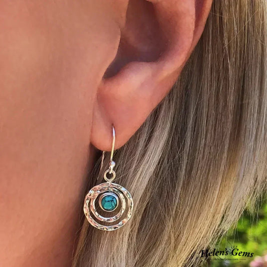 Boho Saturn Earrings: Turquoise & Gold | Nooklyst