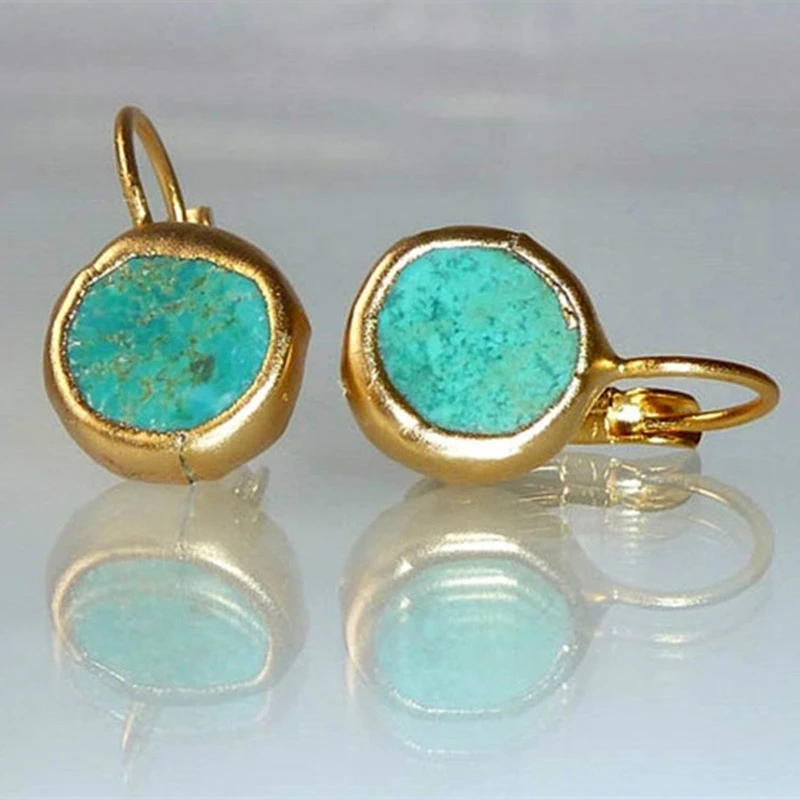 Gold Earrings With Turquoise | Nooklyst
