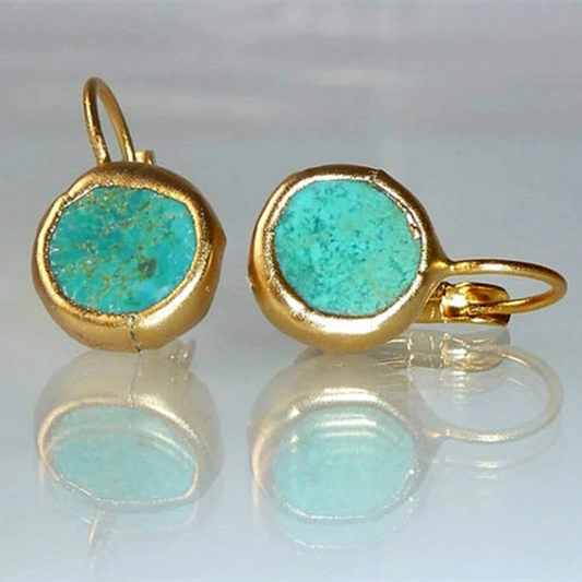 Gold Earrings With Turquoise | Nooklyst
