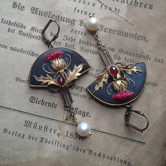 Vintage Red Pearl Earrings | Nooklyst