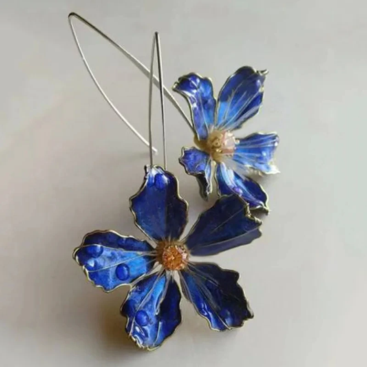 Bliss Vintage Blue Flower Earrings | Nooklyst