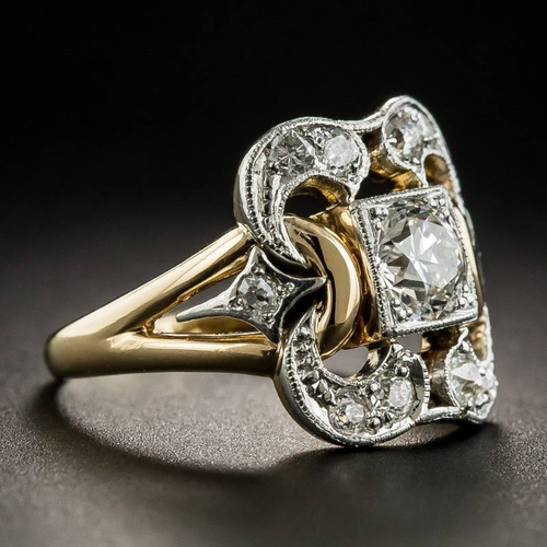 Vintage Zirconia Gold Ring | Nooklyst