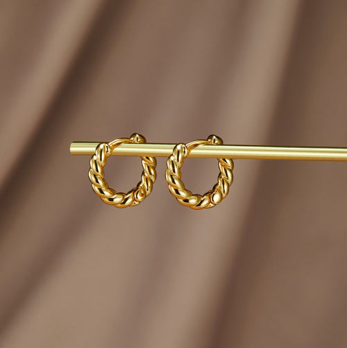 Luna Gold Twist Earrings | Nooklyst