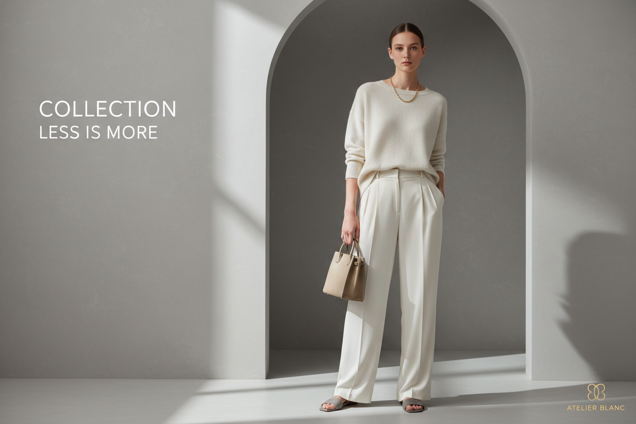 Minimalist hero banner for modern women's clothing store