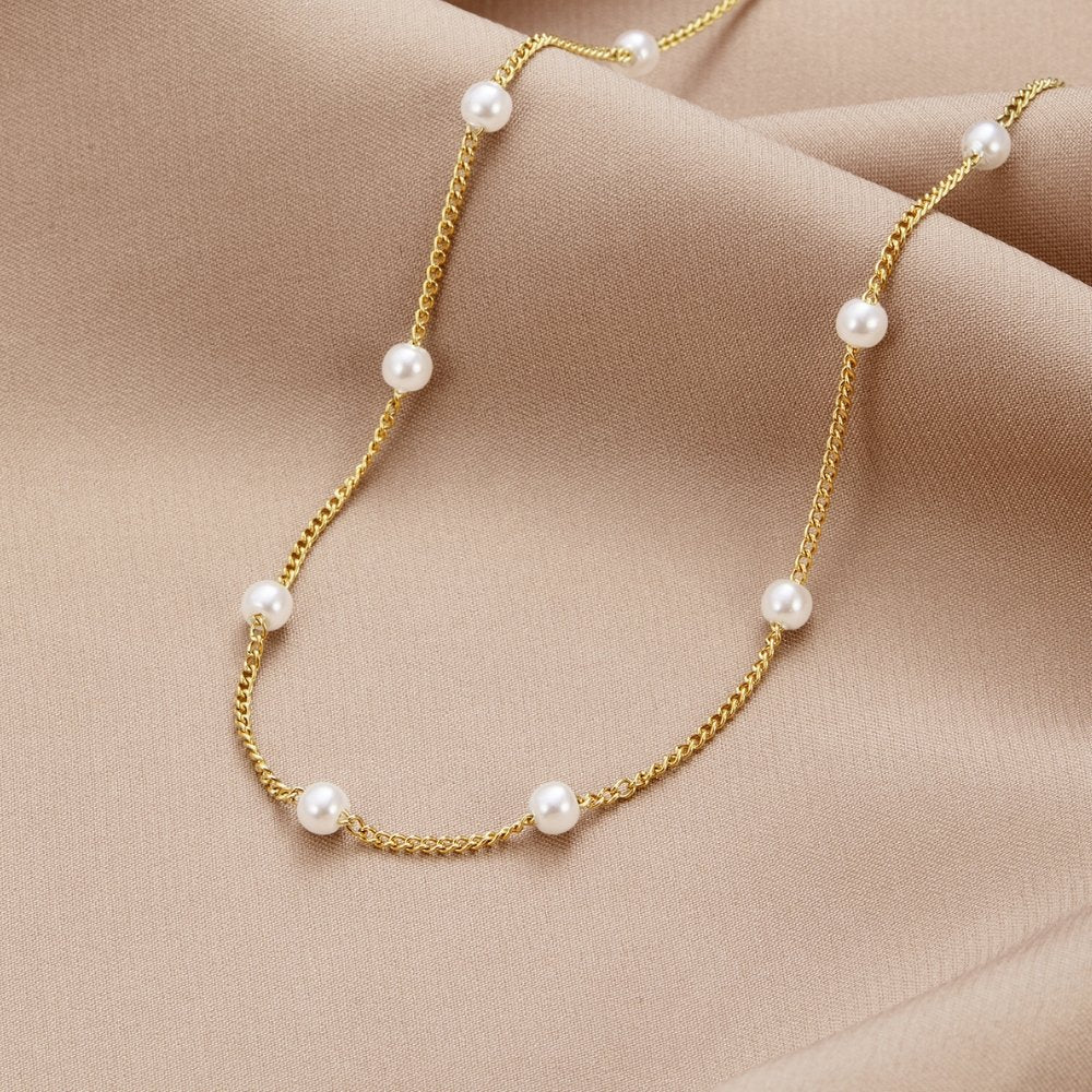 Pure Gold Pearl Necklace | Nooklyst