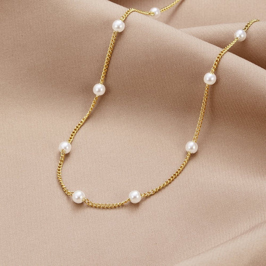 Pure Gold Pearl Necklace | Nooklyst